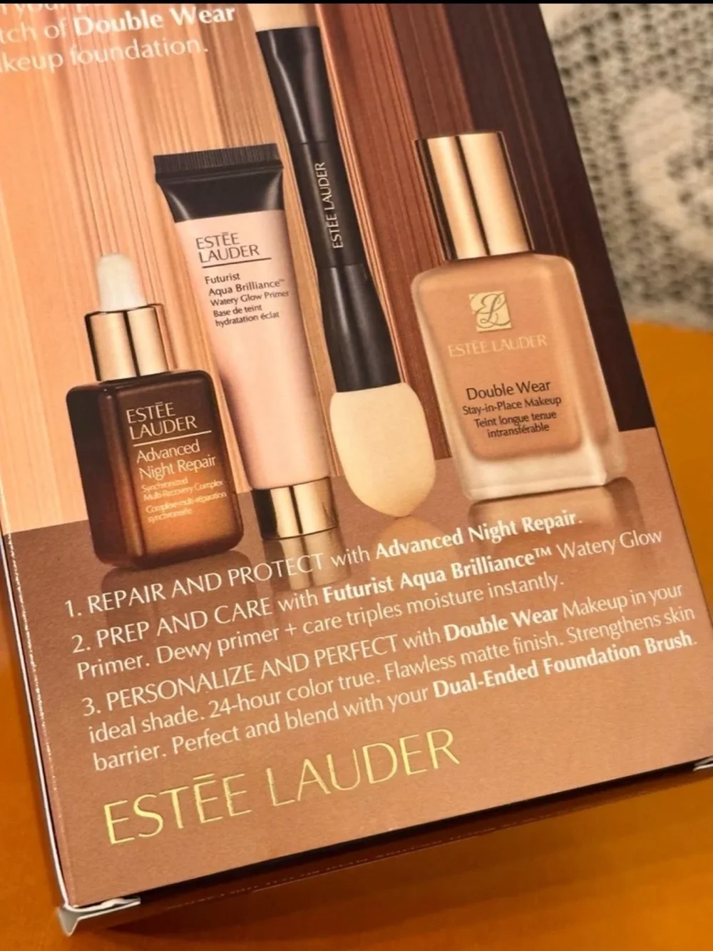 NIB Estee Lauder Double Wear Wheat 3N2 Foundation Kit